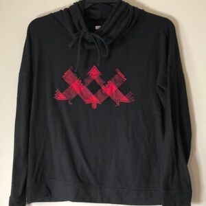 Women’s Maurices Lakeside cozy plaid Cowl neck long sleeve shirt top sweatshirt